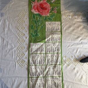Vintage Floral Calendar Wall Hanging